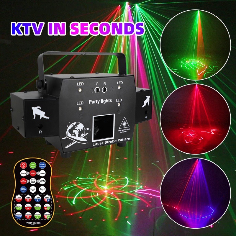 Đèn Laser 3D- 4IN1 Quét Tia, Vẽ Hình, Chớp Flash, Laser Hoa Nháy Theo Nhạc Cao Cấp - Đèn Bay Phòng, Vũ Trường, Karaoke