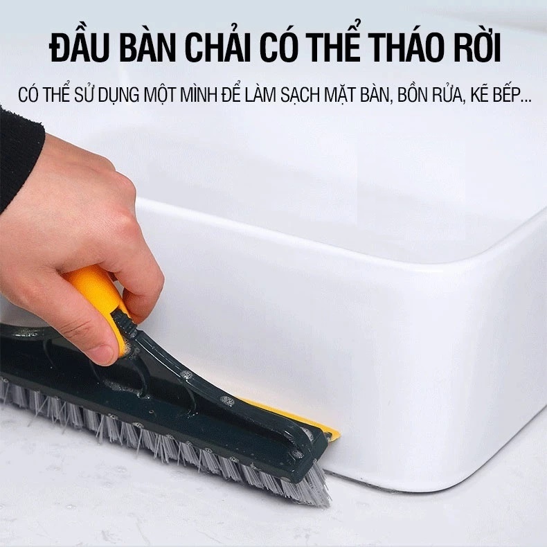 Cây chổi cọ sàn nhà vệ sinh dododios-S1 thông minh, bàn chải chà sàn nhà tắm và gạt nước đa năng cao cấp cán nhôm - Hàng chính hãng dododios