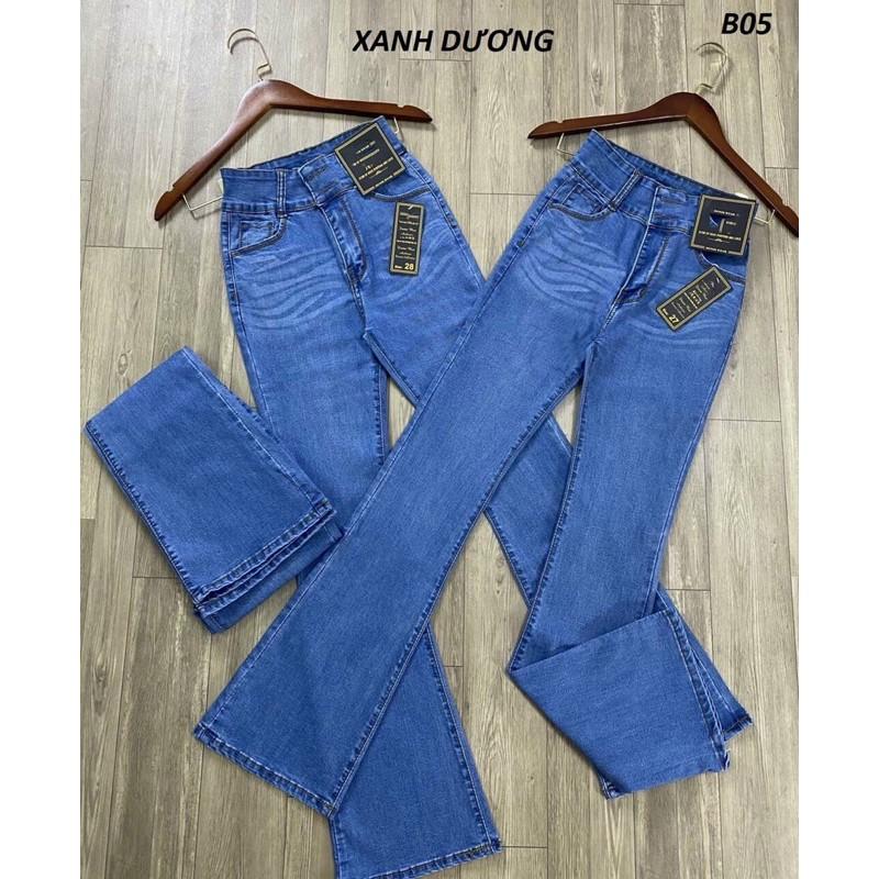 Quần Jeans Nữ Ống Loe Dài Co Giãn Tôn Dáng