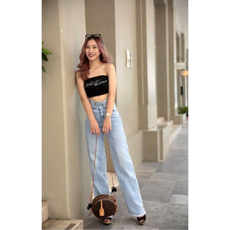 WALENTY - Quần Jeans thiết kế ống suông
