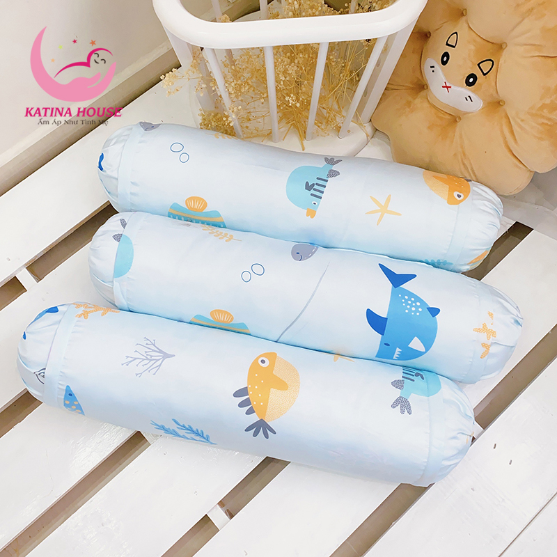 Gối ôm trẻ em vải Tencel ruột gòn lông vũ nhân tạo mềm mịn mát, siêu êm, họa tiết ngộ nghĩnh đáng yêu