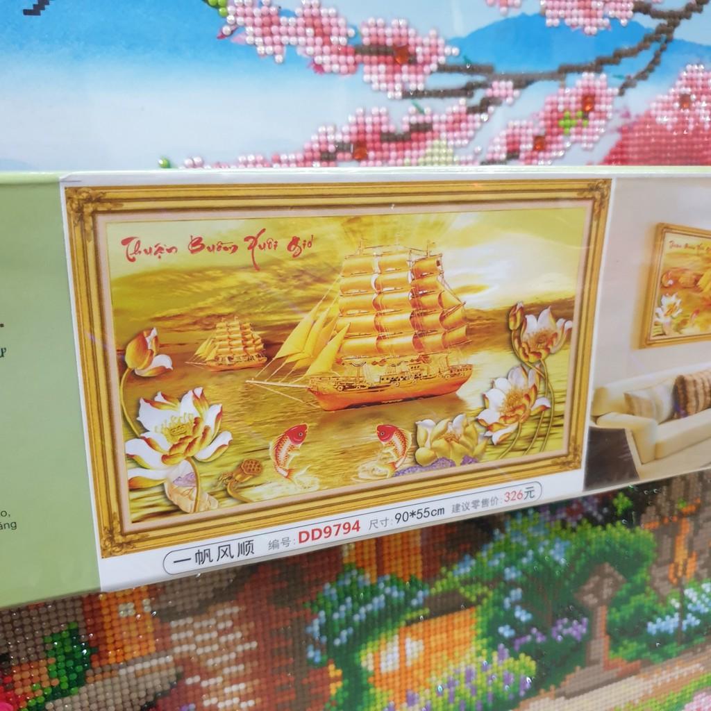 Tranh Đính Đá THUẬN BUỒM XUÔI GIÓ . Kích Thước: 90cm x 50cm