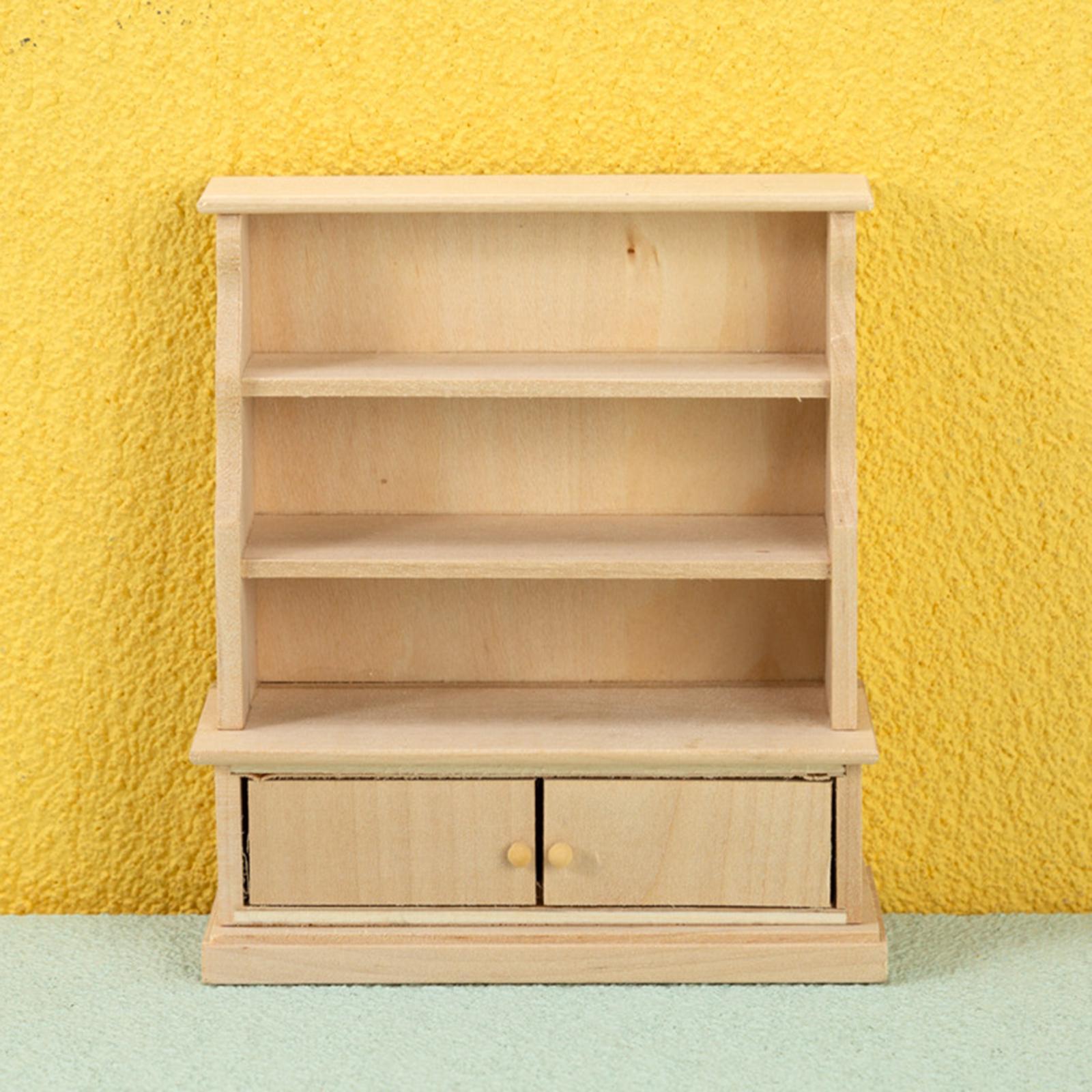 Dollhouse Cabinet Display Shelves for 1:12 Scale Dollhouse Living Room