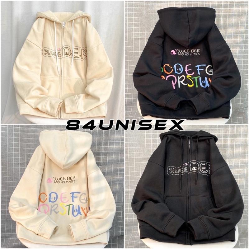 Áo Khoác Hoodie Form Rộng Unisex ABC Vải Nỉ Bông Dày Dặn