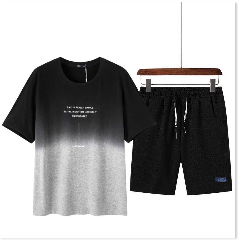 SET BỘ THUN HÈ ĐỒ THỂ THAO CÁ TÍNH , CHẤT LƯỢNG PHONG CÁCH MỚI CHO CÁC BẠN TRẺ THỜI TRANG LANO STORE - S,ĐEN