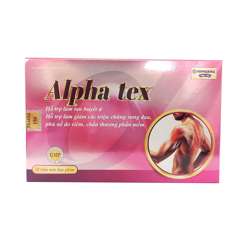 Viên uống Alpha tex hỗ trợ làm giảm các triệu chứng sưng đau, phù nề do viêm, chấn thương phần mềm