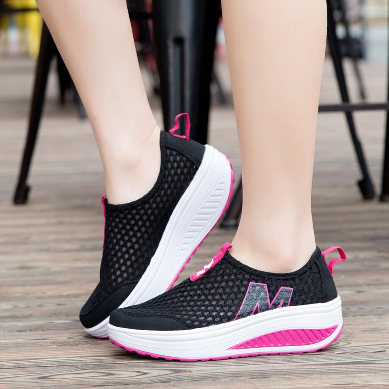 Phụ nữ Giày thể thao thông thường Sneakers Lady's Shake Fitness Sport Shoes Fashion Ling Fabress giày trượt Color: black Shoe Size: 38