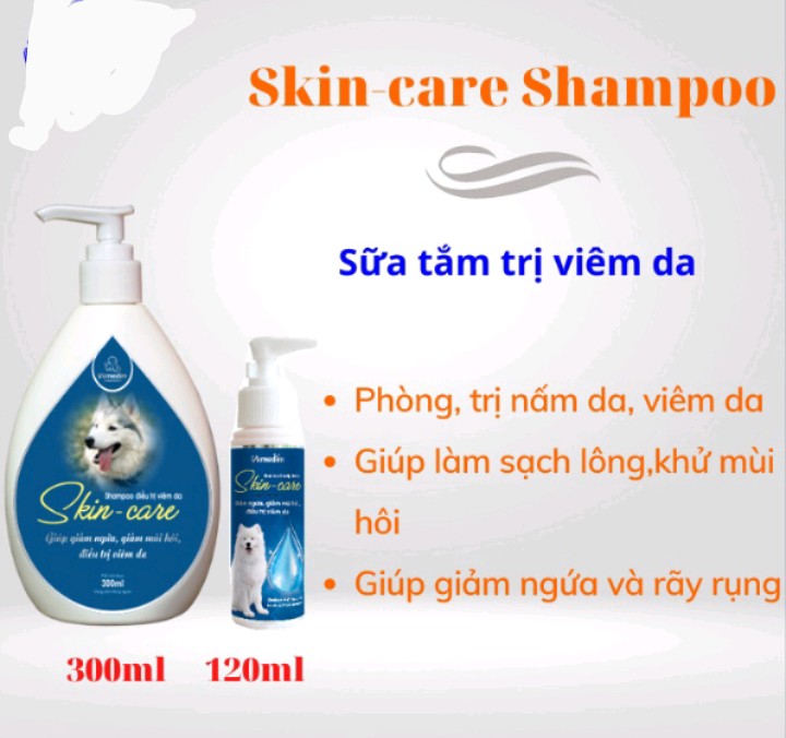 Sữa tắm cho chó mèo VEMEDIM Skin Care 120ML, 300ML GIẢM NGỨA, GIẢM MÙI HÔI, ĐIỀU T.RỊ VIÊM DA