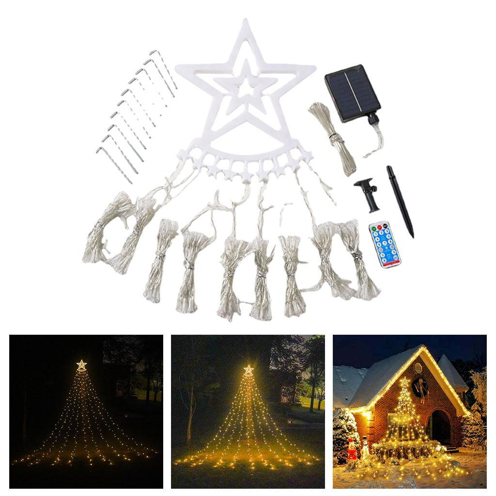 String Lights Solar 350 LED Lamp Raindrop String for Party Wedding Yard Warm