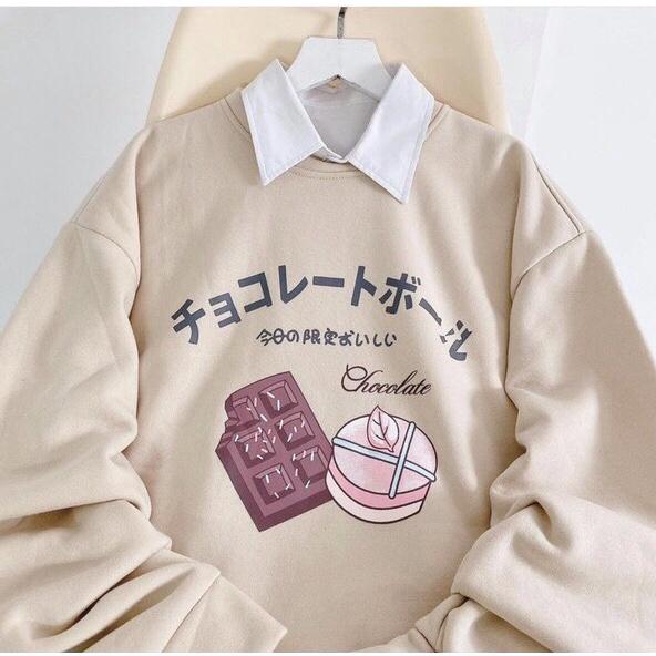 Áo Sweater Socola phong cách Ulzzang Hàn Quốc tay dài họa tiết in hình phong cách cá tính CoolZ CZ5061