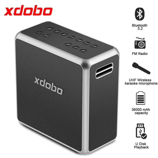 Loa Karaoke Bluetooth 5.2 Xdobo King Max, Loa Di Động Công Suất 140W, Chống nước IPX 5 Pin dung Lượng 36000mAh, Hoạt Động 12H, Hỗ trợ Thẻ TF, USB, AUX, TWS - Hàng chính hãng