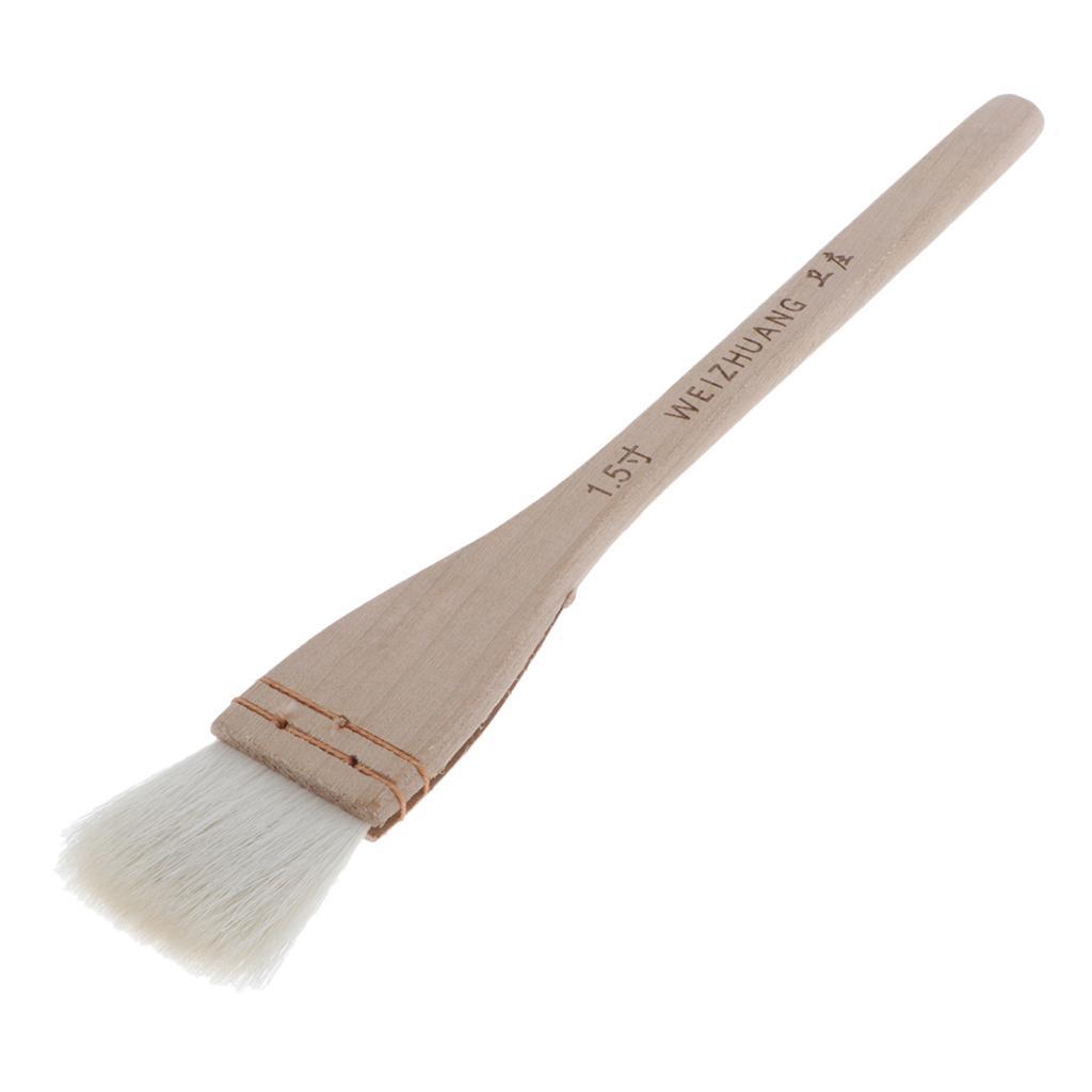 Brushes Flat Pointed Brushes Long Wood Handle for Wall Painting 2inch