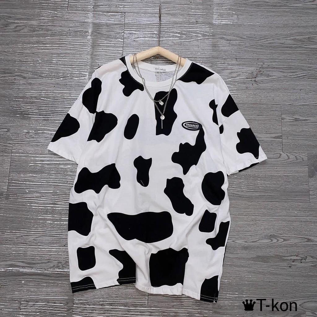 ️️ Áo Thun Unisex Tay Lỡ Bò Sữa ,Áo Phông Rộng ️️