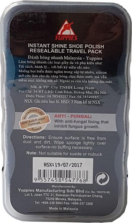 Đánh bóng nhanh đồ da đen Yuppies Instant Shine Shoe Polish - Black