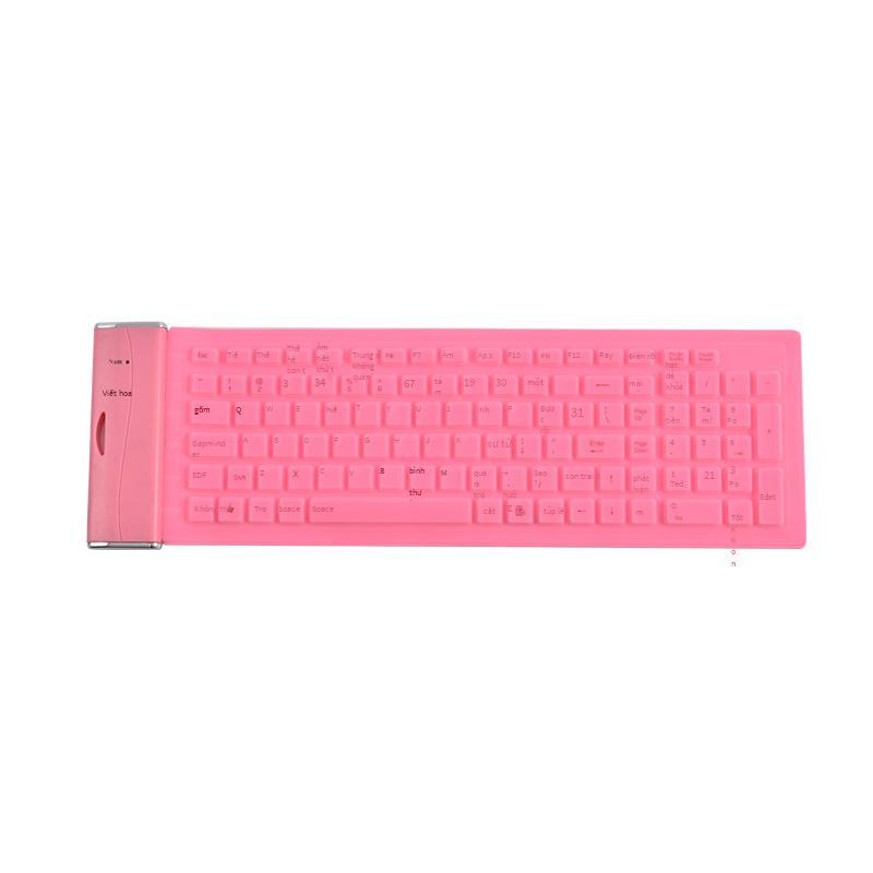 Vận Chuyển Nhanh Cung Cấp 104 Phím Silicone Plus Đúc Ốp Lưng Bàn Phím Mềm Tắt Tiếng Mini Chống Nước Đầu Máy Tính Có Dây Bàn Phím Gấp Gọn