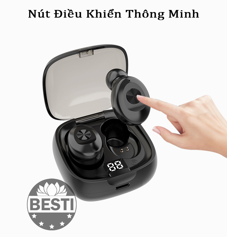 Tai Nghe Bluetooth 5.0 Không Dây Nhét Tai Mini Thể Thao Thông Minh Chống Nước - Màn Hình Led Thể Hiện Mức Pin – Hàng Chính Hãng