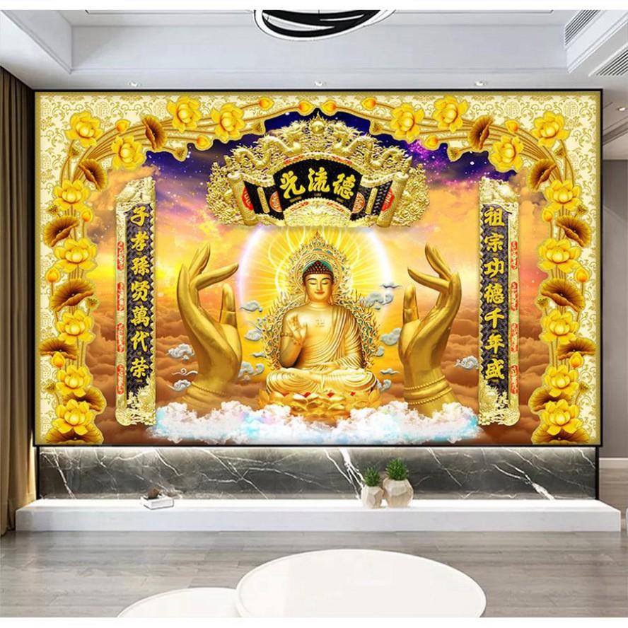 Tranh dán tường Tranh trang trí bàn thờ phật adida UD1108
