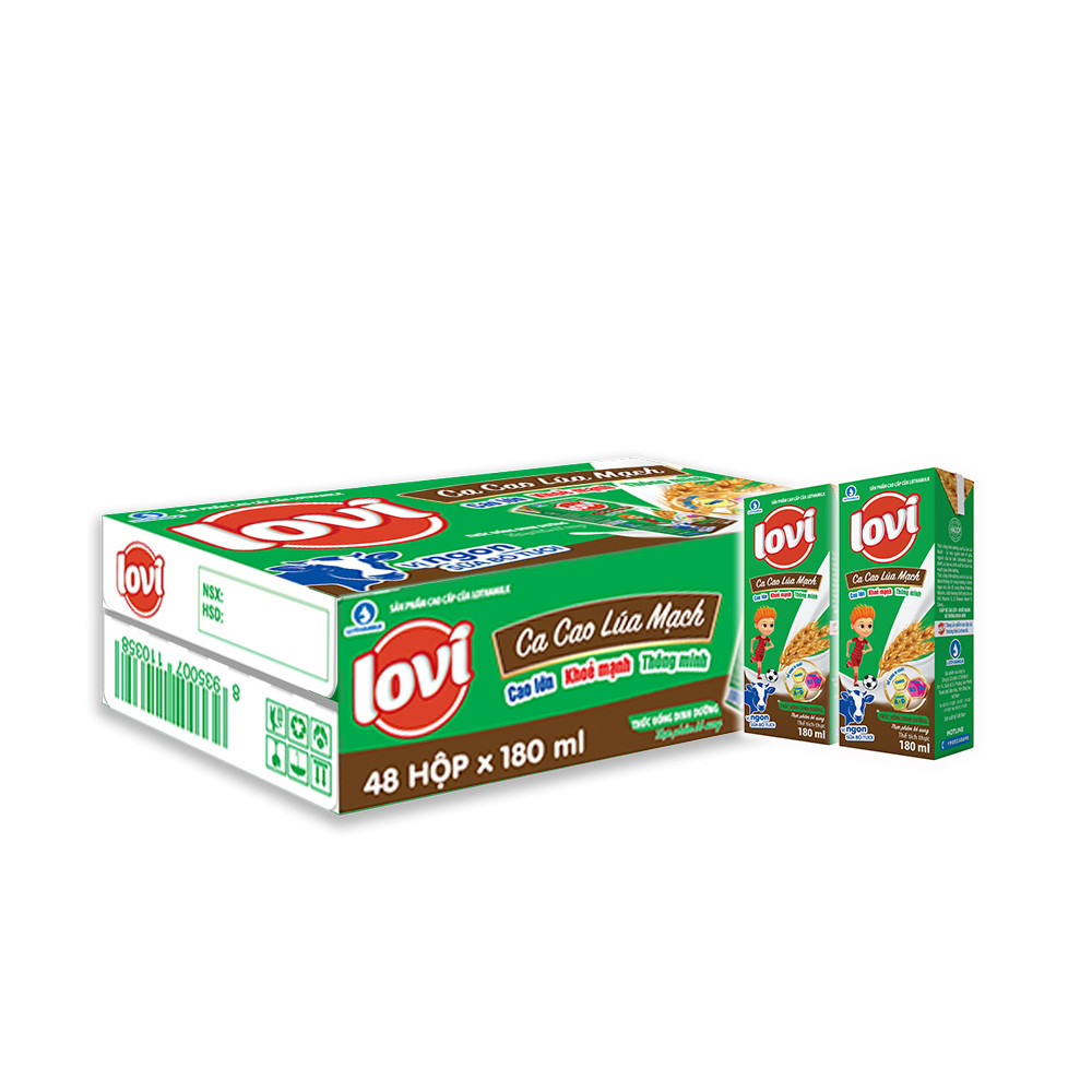 Sữa cacao lúa mạch Lovi Lothamilk 180ml thùng 48 hộp