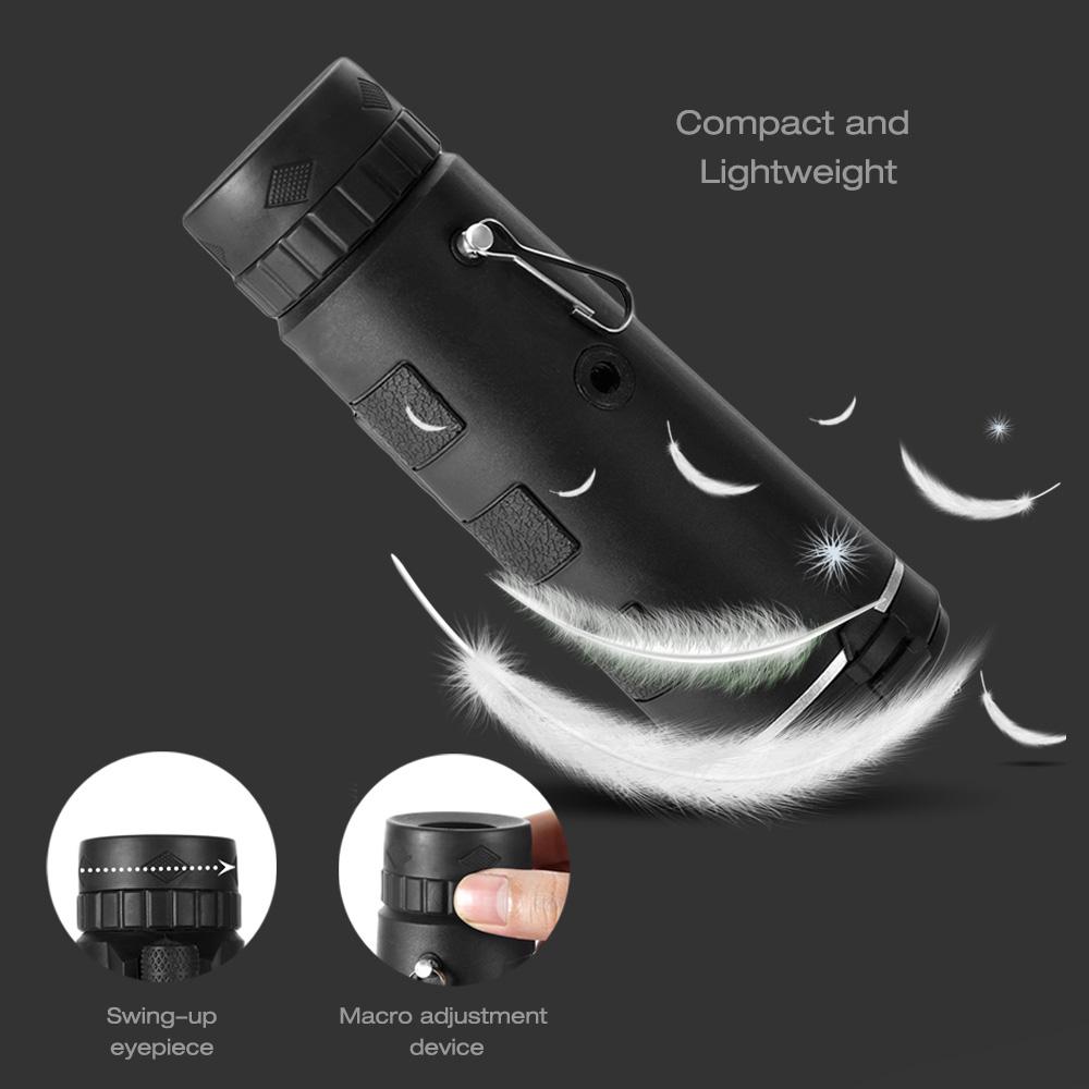 Kính thiên văn một mắt BAK4 ngoài trời 40X60 HD Vision Prism Scope Tích hợp La bàn với giá đỡ điện thoại đa năng