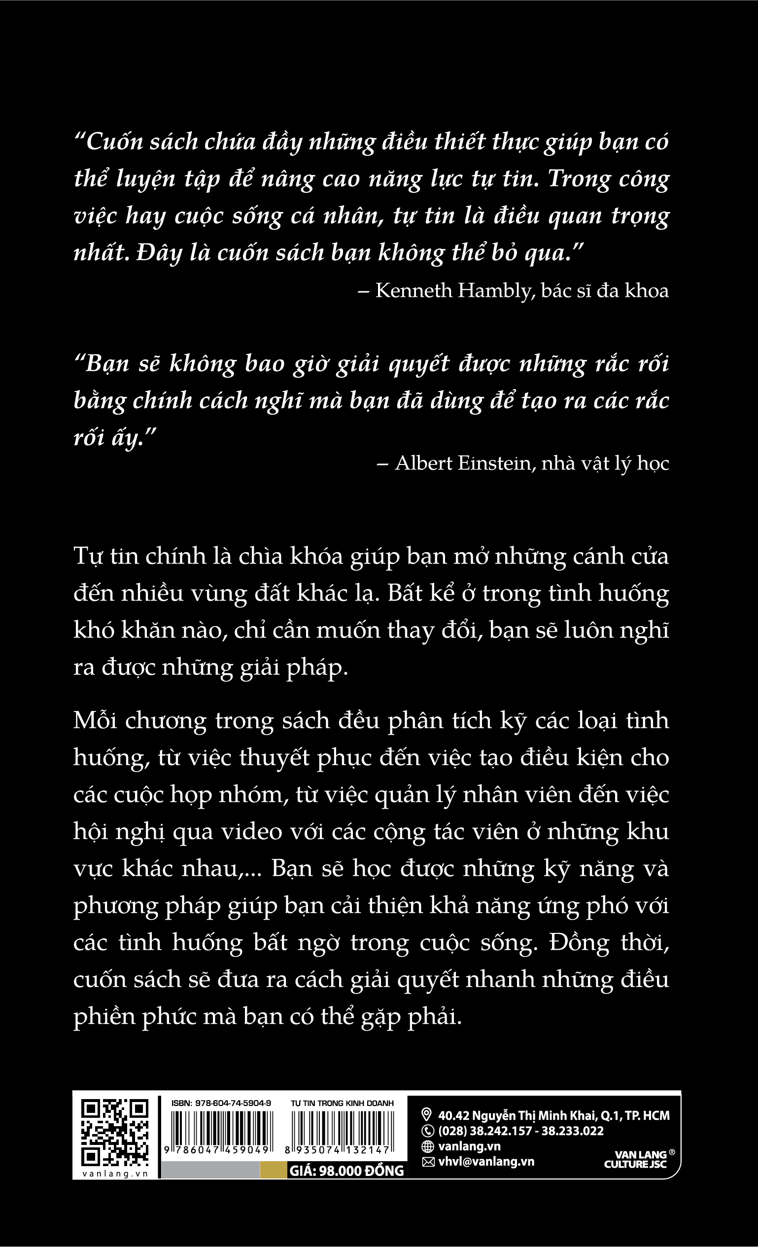 Tự Tin Trong Kinh Doanh - Làm Chủ Kỹ Năng Kinh Doanh Đỉnh Cao - Vanlangbooks