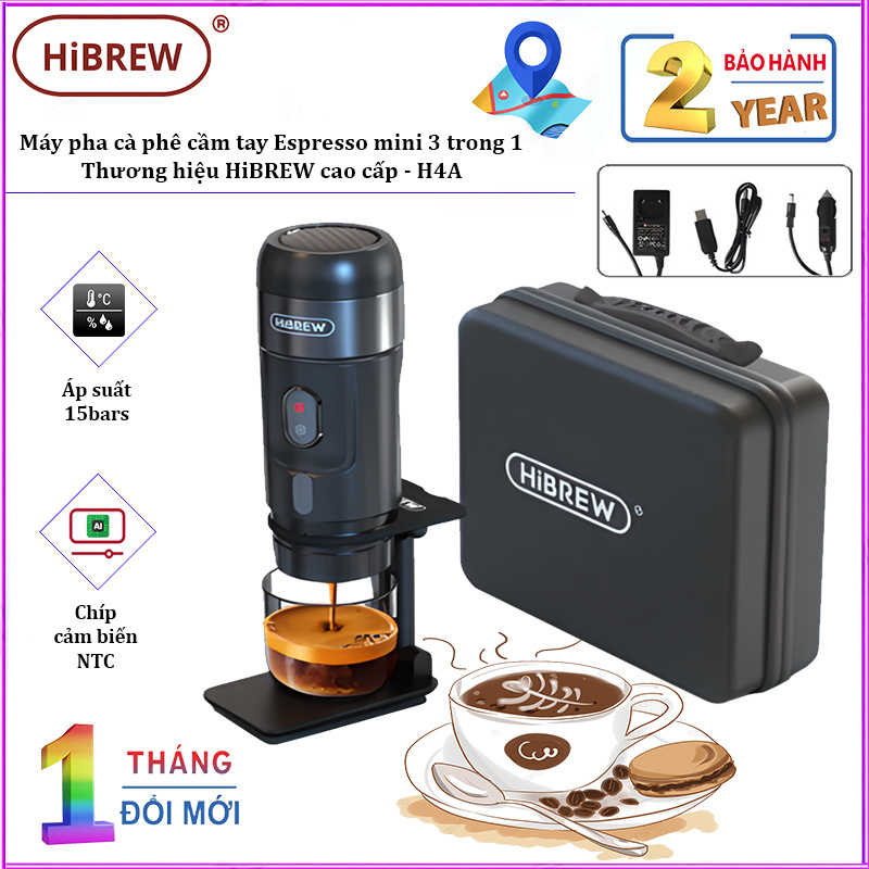 Máy pha cà phê cầm tay Espresso mini 3 trong 1 cao cấp H4A  - HÀNG CHÍNH HÃNG