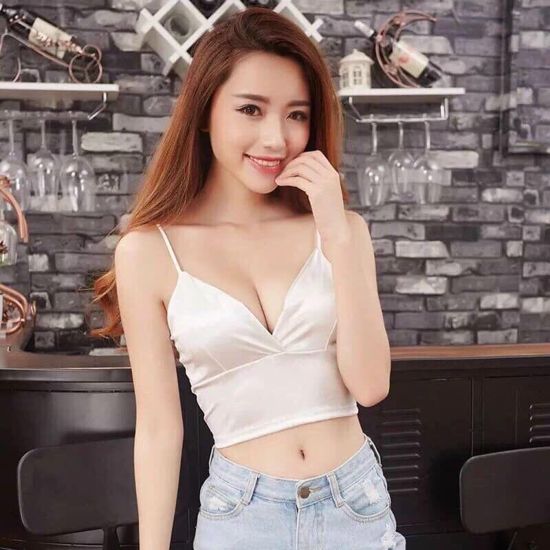 (A 264)áo croptop satin sexy cá tính nhất