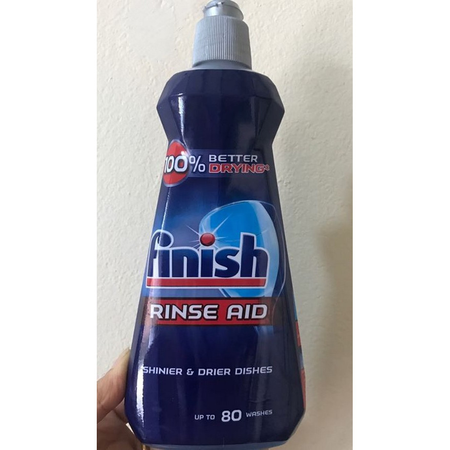 Nước làm bóng và Hỗ Trợ Sấy khô chén, đĩa Finish chai 400ml