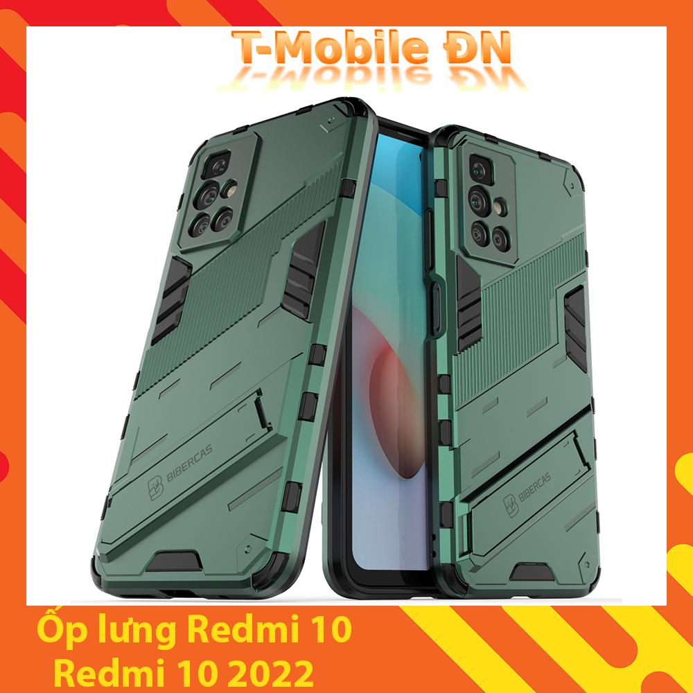 Ốp lưng cho Xiaomi Redmi 10, Ốp chống sốc Iron Man PUNK cao cấp kèm giá đỡ cho Redmi 10 2022