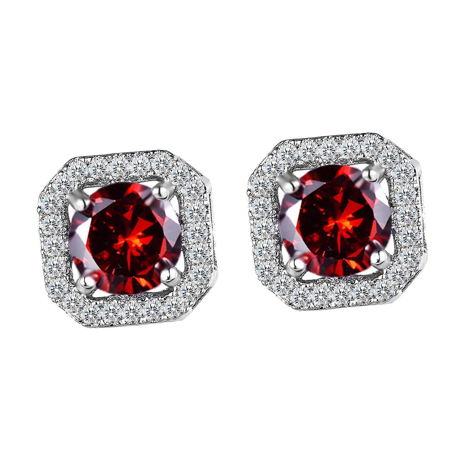 Geometric Stud Earrings, Women Earrings, Square Earring Ear Studs, Rhinestone Stud Earrings for Engagement, Valentine's Day