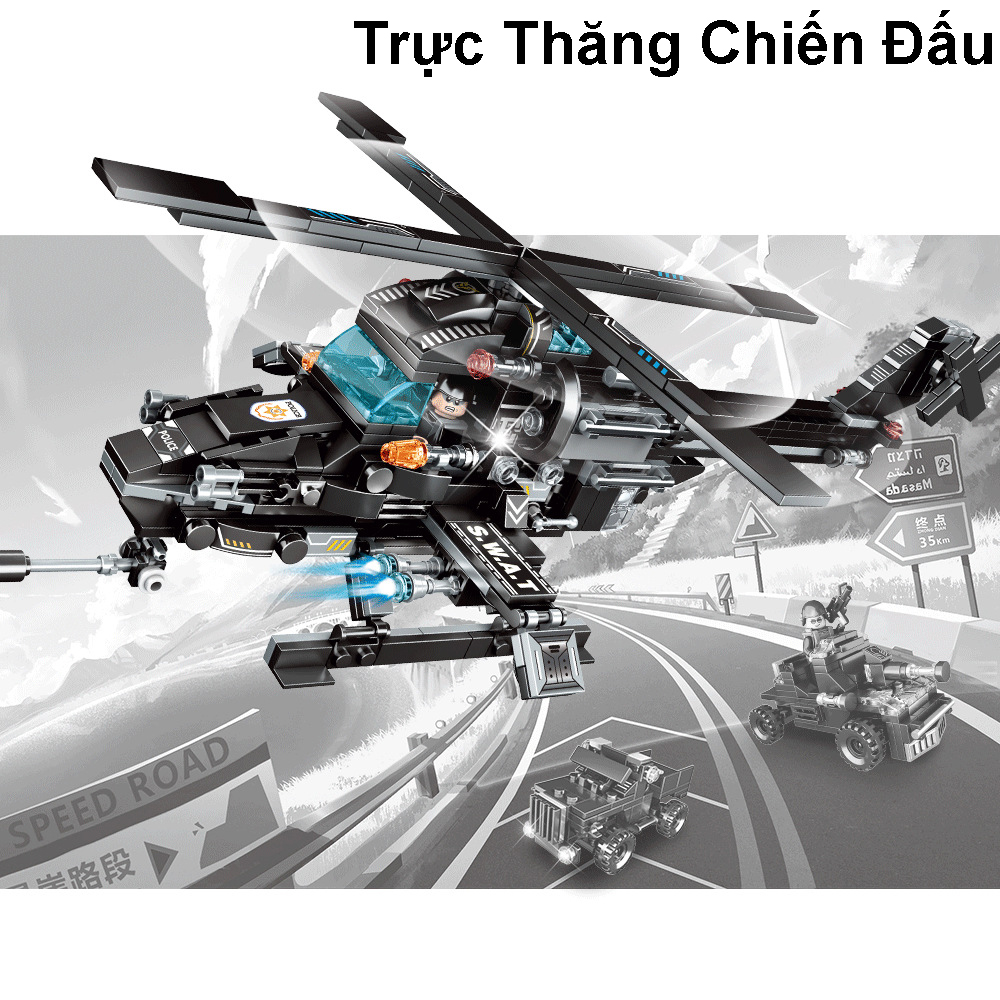 ĐỒ CHƠI LẮP GHÉP XẾP HÌNH MÔ HÌNH BIỆT ĐỘI SWAT,XE ÔTÔ QUÂN ĐỘI,ROBOT, TRỰC THĂNG, CẢNH SÁT