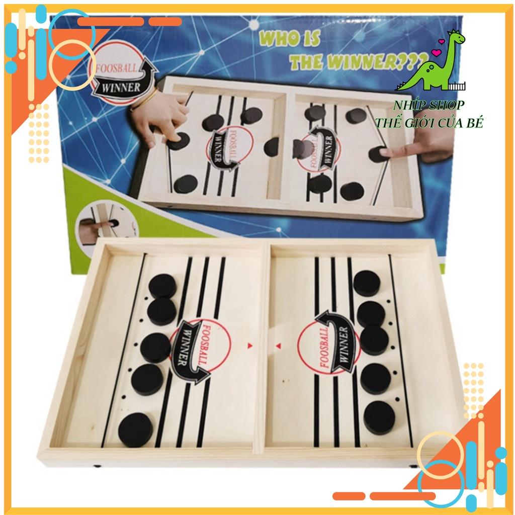 Bàn bắn bi gỗ cỡ đại Slingpuck cờ búng bi xuyên lỗ- Foosball Winner cỡ đại KT 56x30x3.3 cm