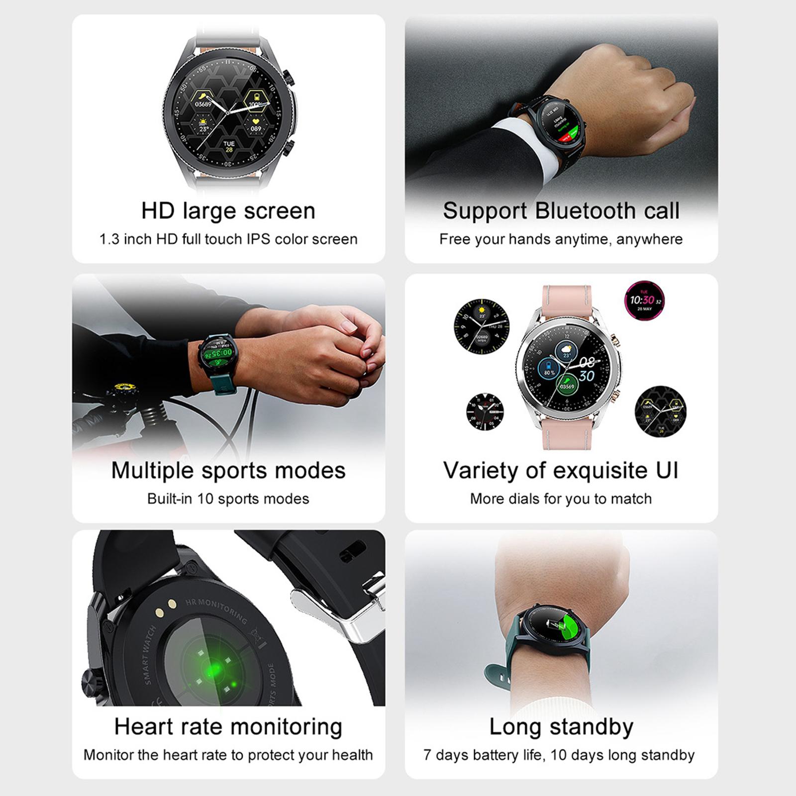 I12 Bluetooth Smart Watch for Android Phones and iOS Phones Activity Tracker 1.3 Inch Touch Screen Pedometer for Men Women Compatible with iOS Android