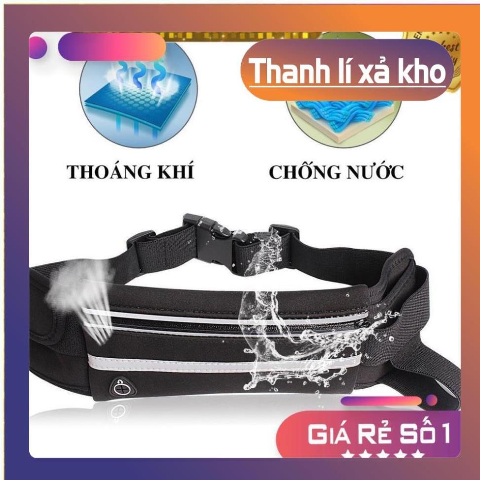 Túi đeo hông chạy COMBO đai ngang bụng đựng đồ điện thoại bình nước cho nam nữ tập thể thao chống nước