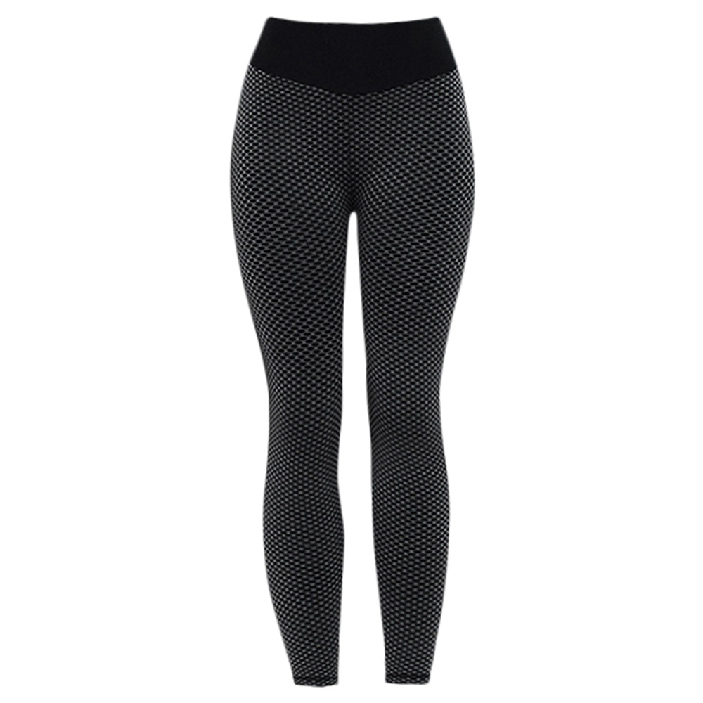 Quần tập gym,yoga lưng cao tôn dáng bằng vải pha polyester và spandex, nó co giãn, hút ẩm và khô nhanh