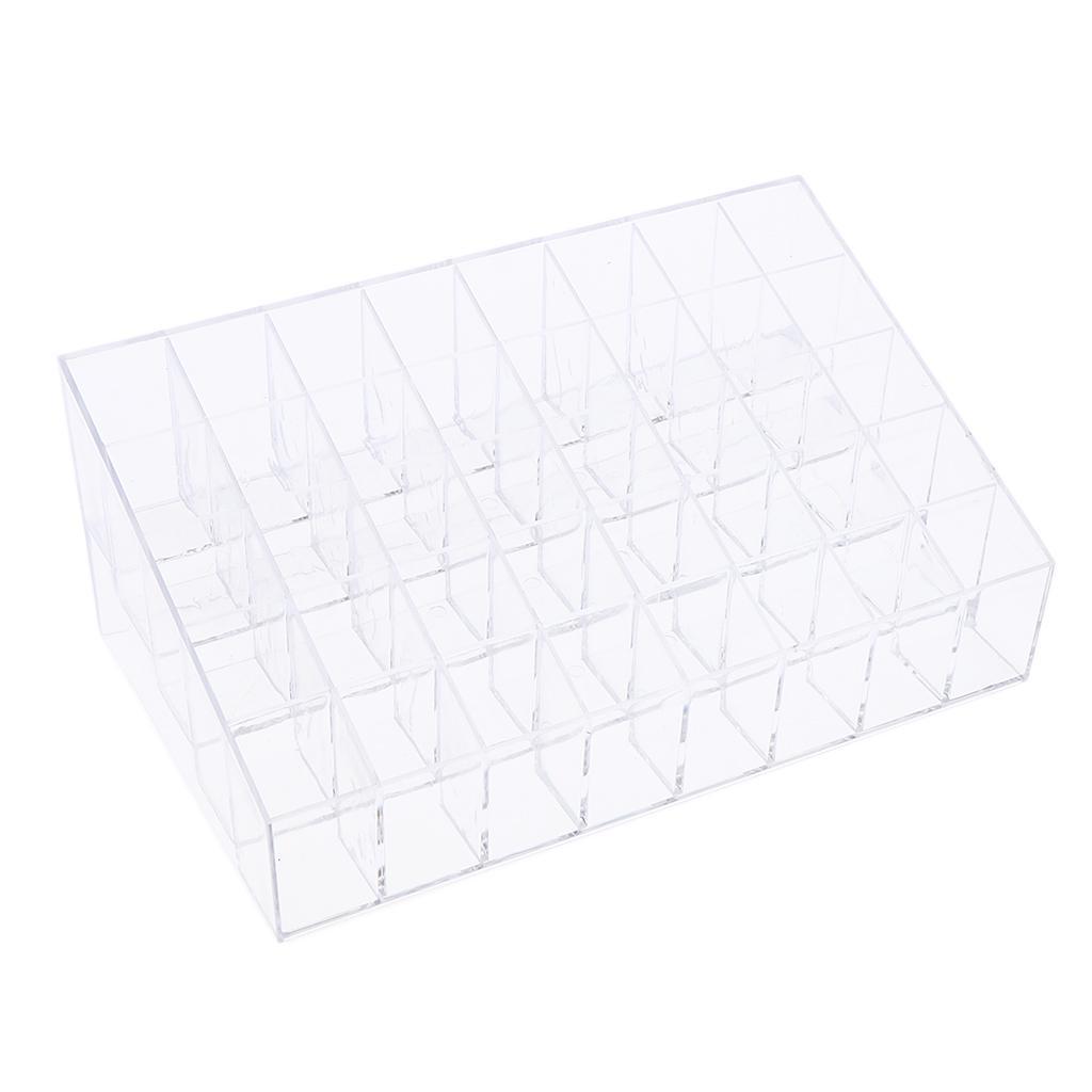 24 Grids Lipstick Nail Holder Display Clear Acrylic Makeup Organizer