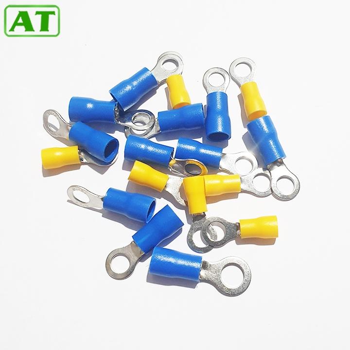 Đầu Cốt Dây Điện Tròn, Đầu Cos Điện Tròn Bọc Nhựa Cách Điện 2-6mm (Gói 10 Cái)
