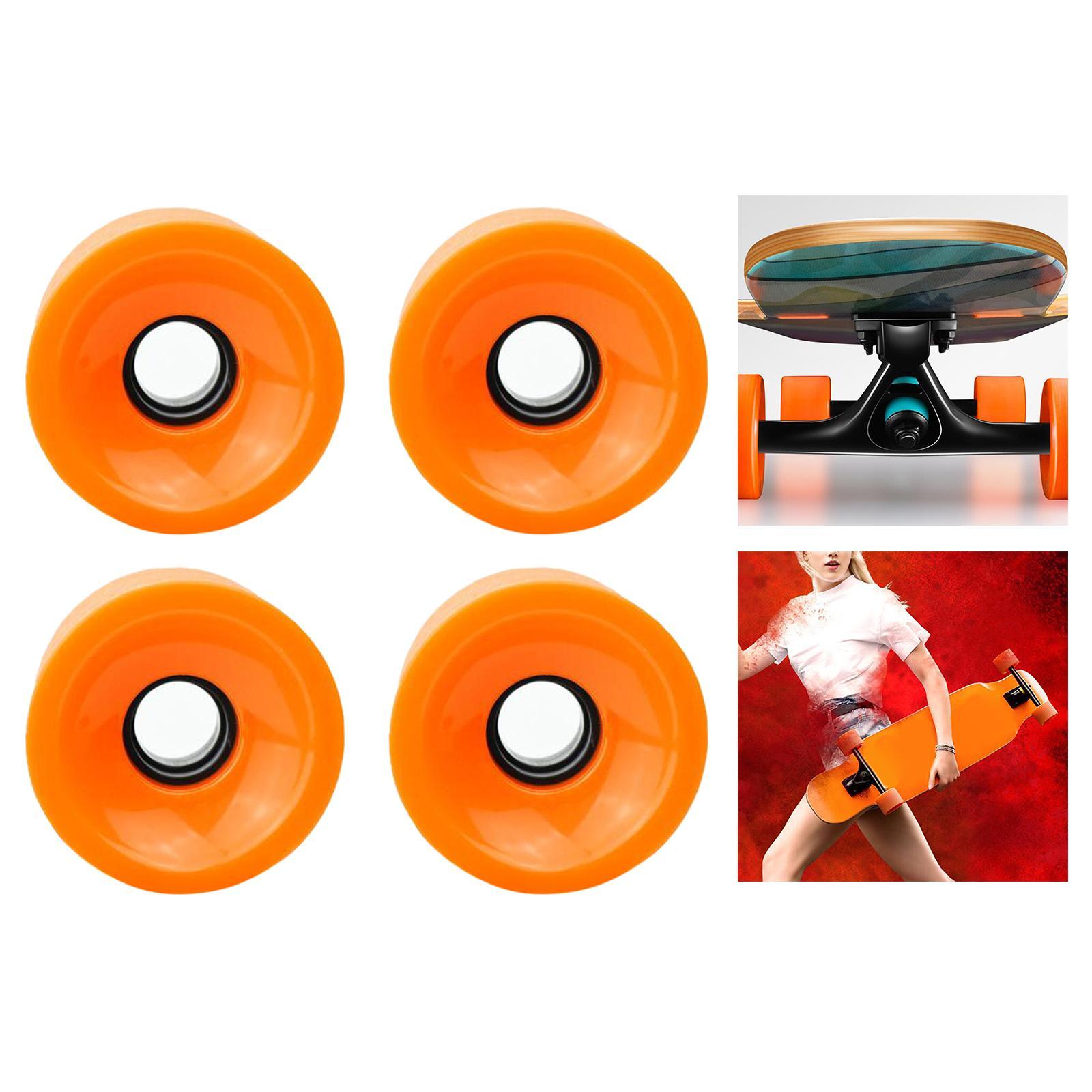 4Pieces Longboard Wheels Set 70x51mm Skate Board PU Roller 78A Wheel Black