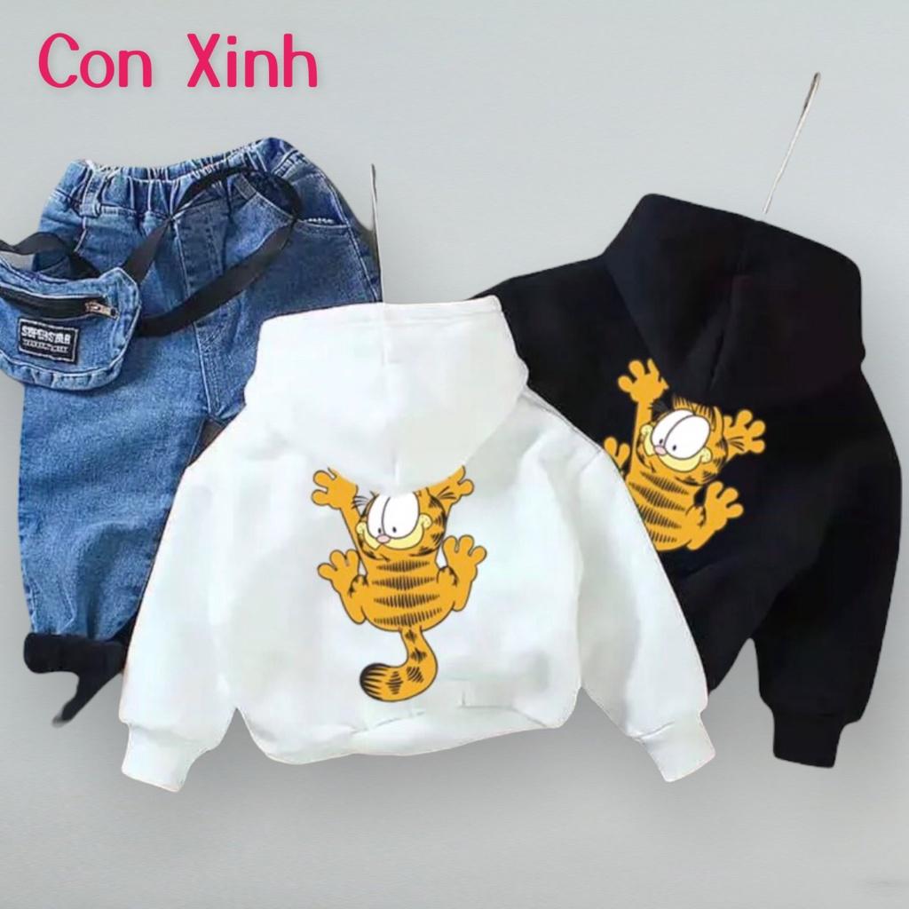 Áo hoodie unisex CON XINH nỉ form rộng nam nữ in hình mèo Masupilami,thời trang mùa đông cho trẻ em từ 4 đến 10 tuổi