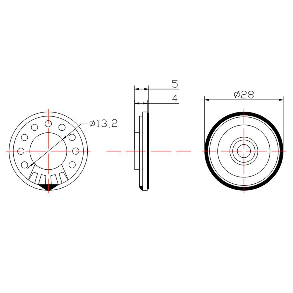 2-8pack 28mm 8 Ohm 0.5W Metal Shell Internal Mini Speakers Magnetic Loudspeaker