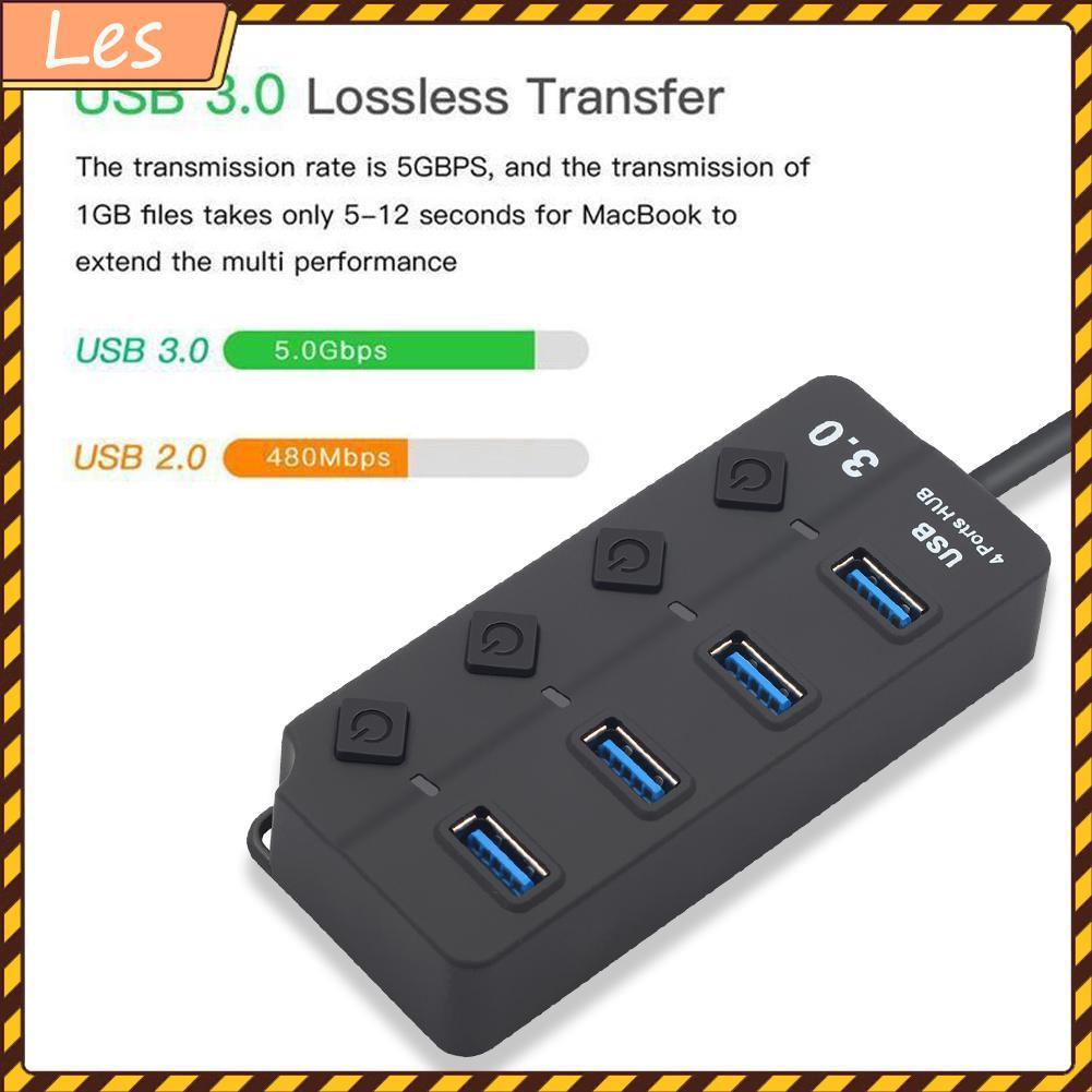 Hub chia cổng USB 3.0 có công tắc tiện lợi dành cho máy tính