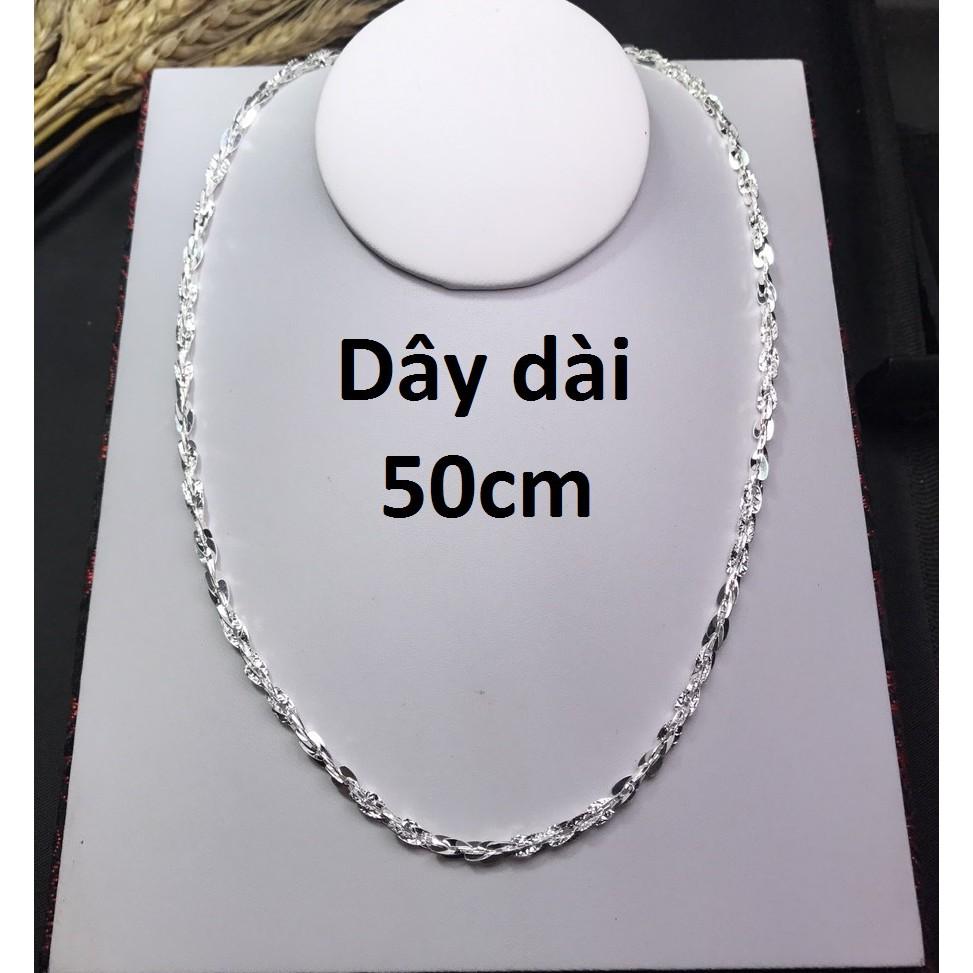 Dây chuyền bạc cao cấp cho nữ dài 50cm dày 3mm