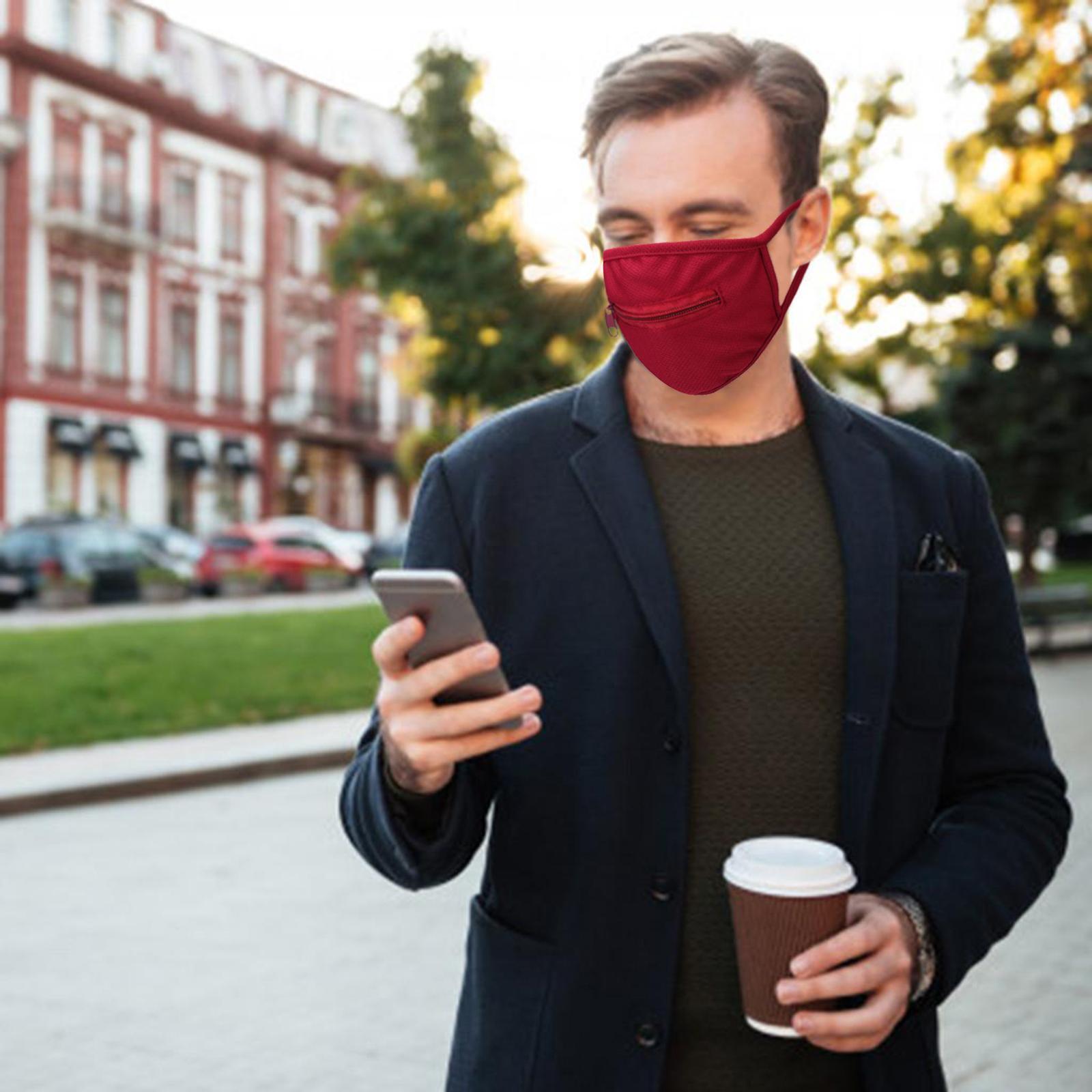 Washable Protective Mask Men &amp; Women Reusable Zipper Mask Easy To Drink Face Masks Cover Protect Unisex Washable Face Mouth Covers