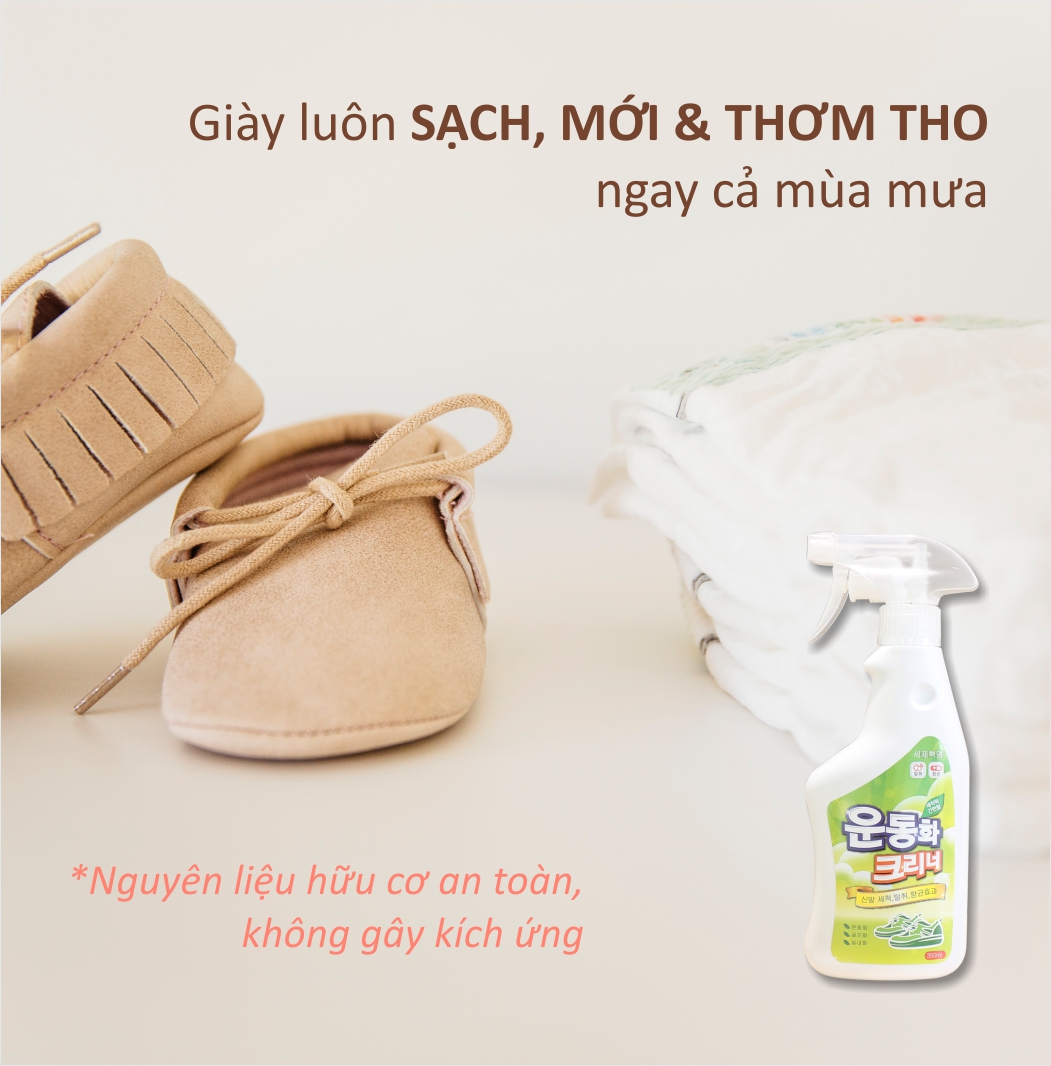 Nước Lau Giày Tẩy Ố, Khử Mùi và Chống Ẩm Detergent Revolution STAIN REMOVER - Chai 350ml