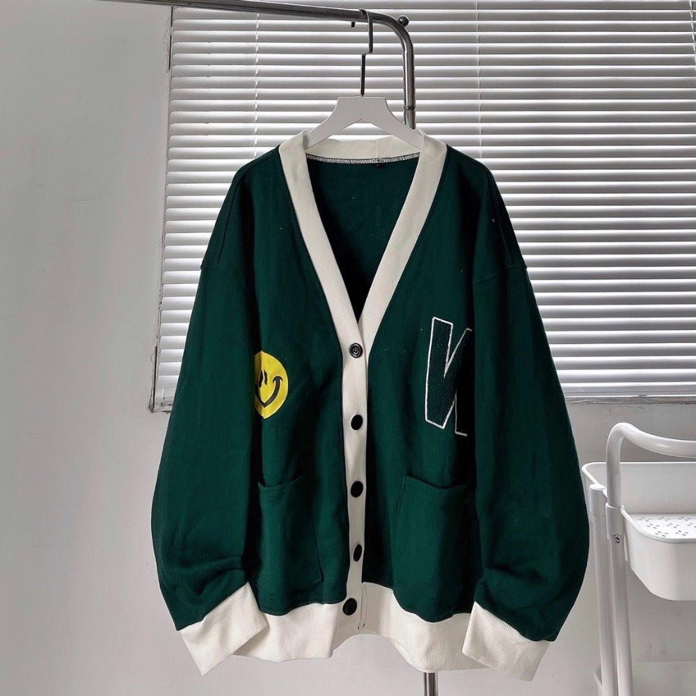 Áo Khoác Cardigan W Xanh Mặt Cười Ulzzang