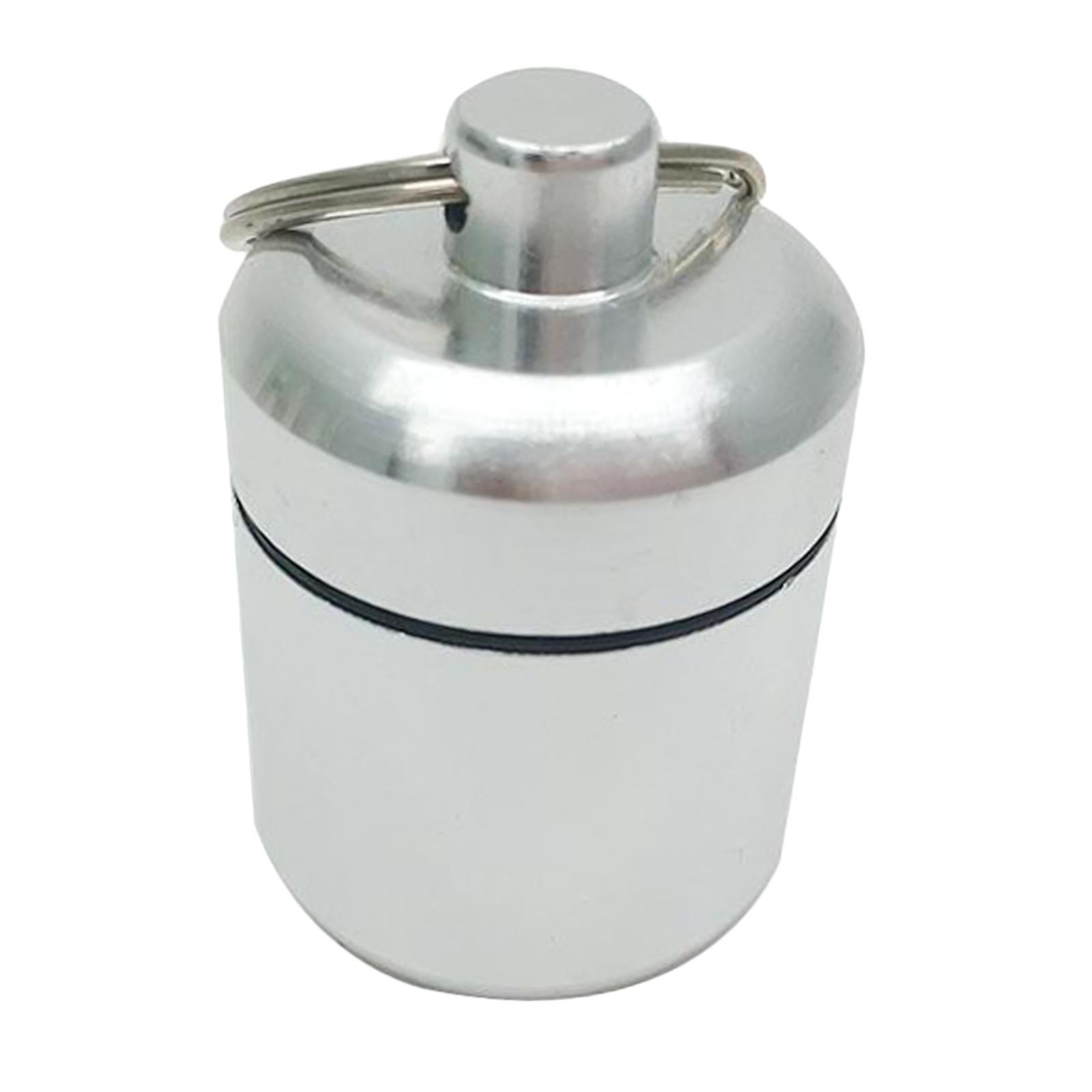 Waterproof Aluminum  Box Case Container Keychain Black