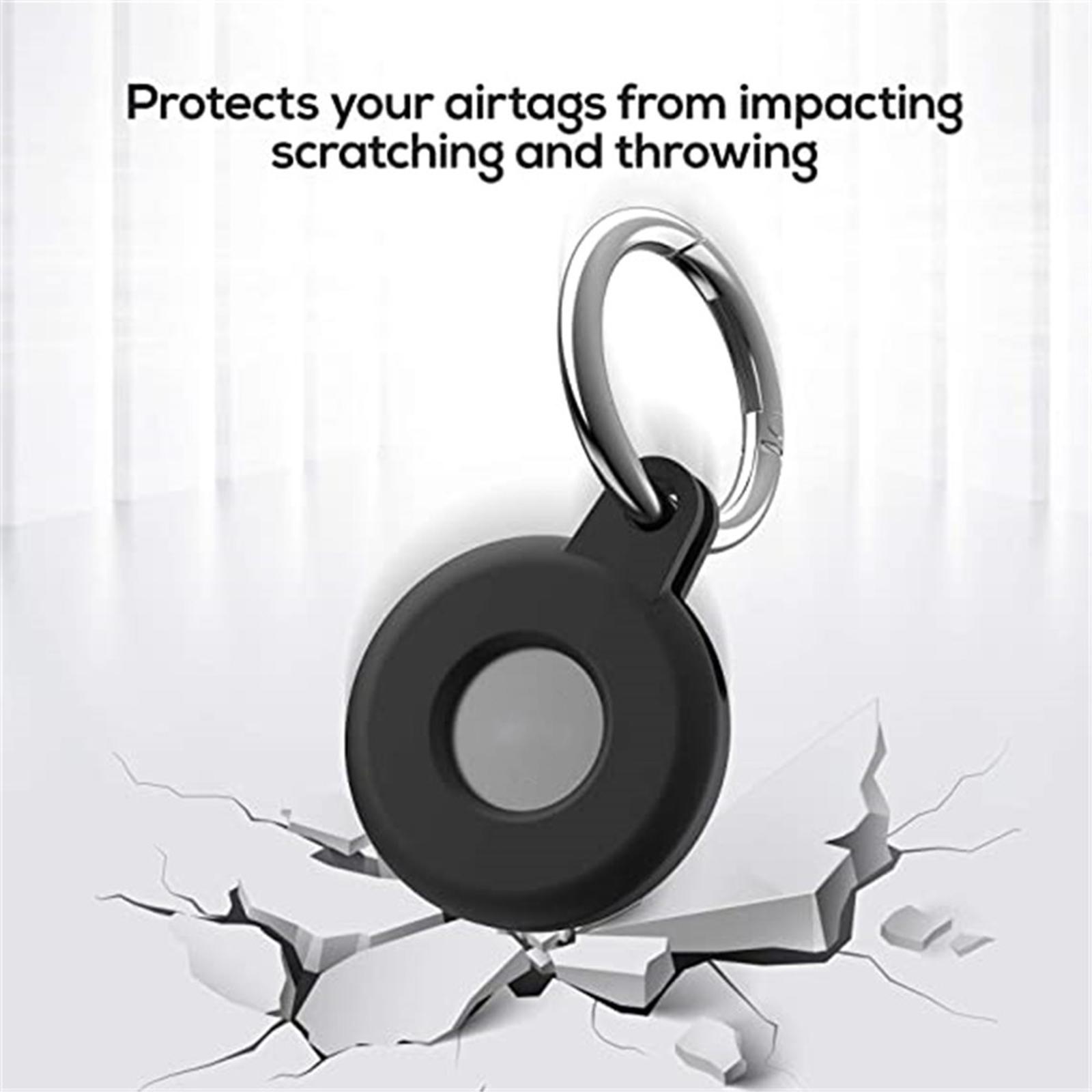 Silicone Case Protector Cover with Keychain Loop Ring Holder Compatible with Air Tags, Anti-scratch