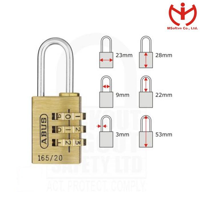 Ổ khóa số vali ABUS 165/20 thân đồng 20mm - MSOFT