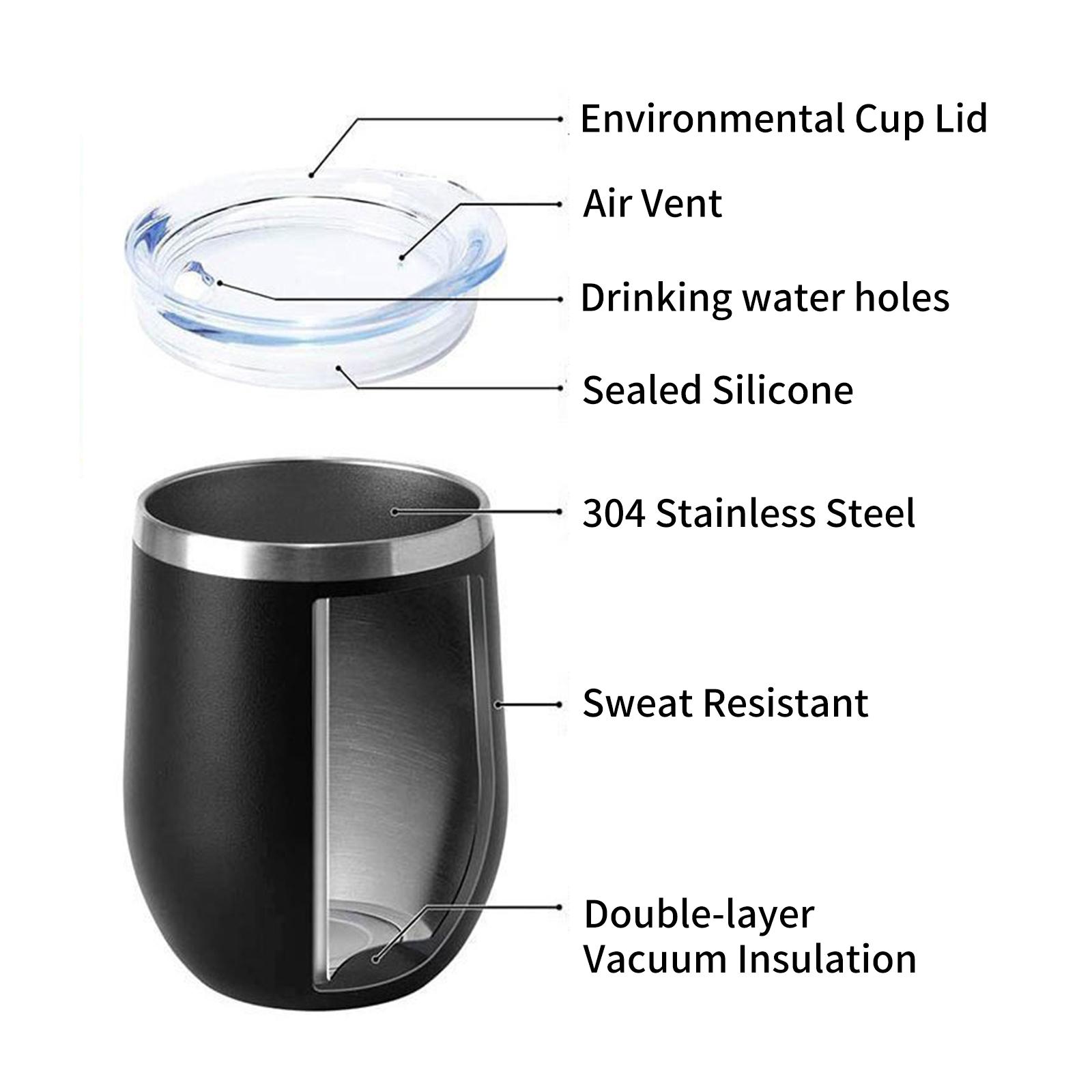 Cốc Giữ Nhiệt Thép Không Gỉ 12Oz Có Nắp