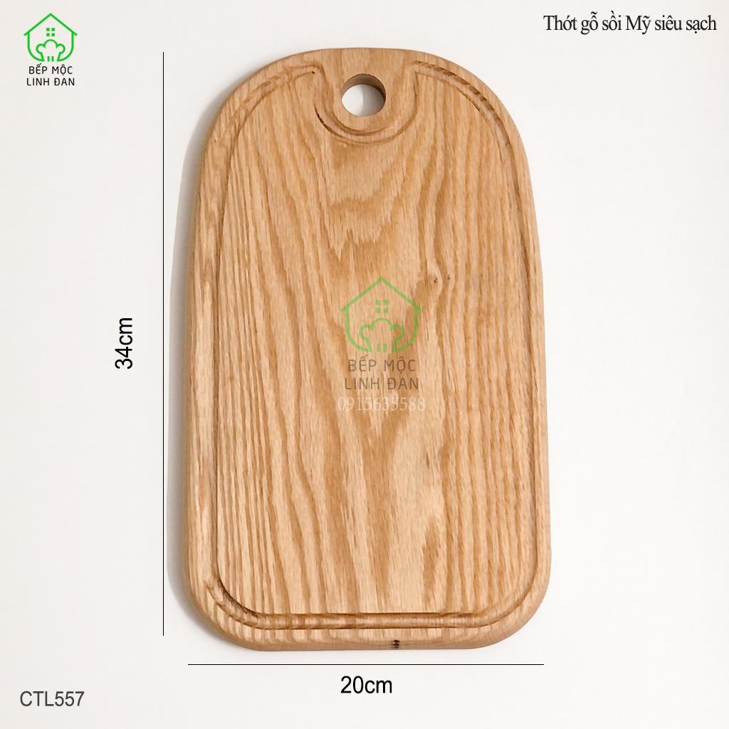 Thớt Gỗ Sồi Nguyên Tấm HAHANCO Bền Đẹp Siêu Sạch 20cm x 34cm