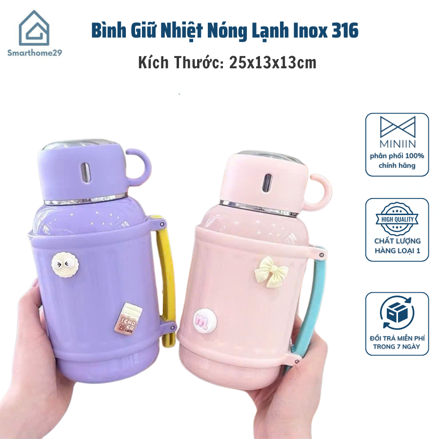Bình Giữ Nhiệt Nóng Lạnh 55 Inox 316 Dung Tích 800-1000ML, Giữ Nhiệt 8-10 Giờ - HÀNG CHÍNH HÃNG MINIIN